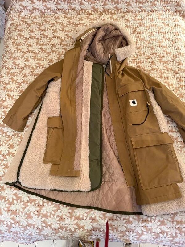 SAPPHIRE GLITZ overcoat with fleece lining new. Size Small S/UK 8-10