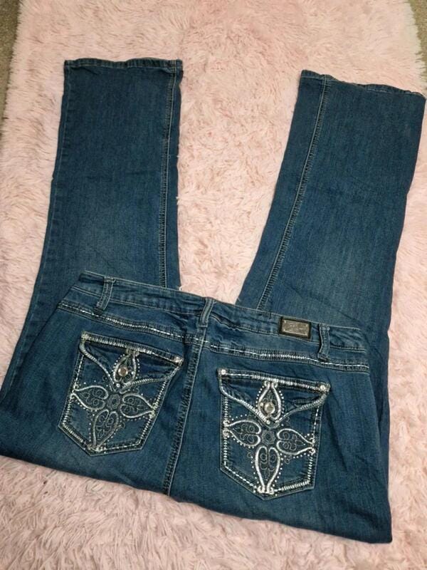 Vintage SAPPHIRE GLITZ Earl Jeans Bootcut Jeans UK size 16 17 18