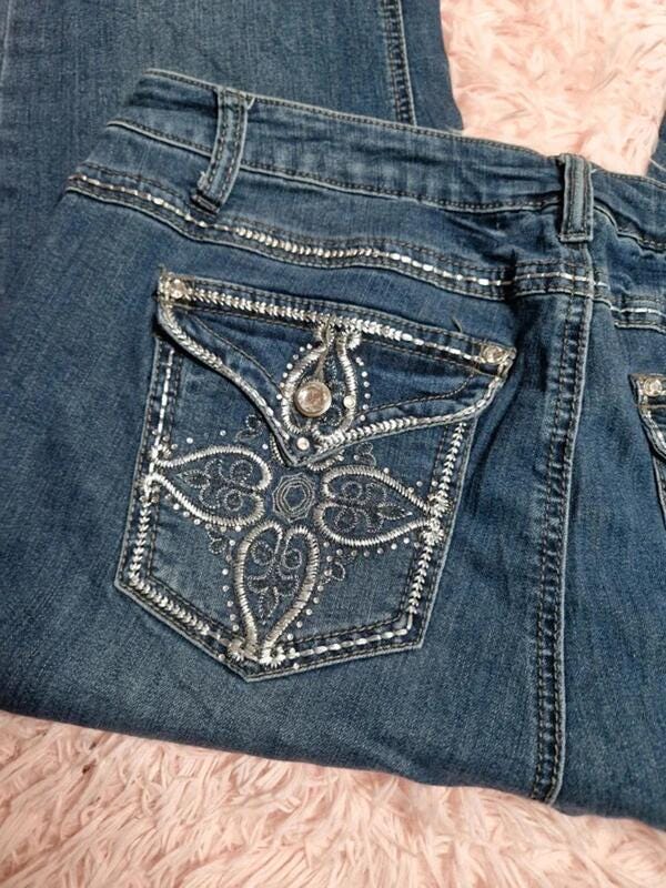 Vintage SAPPHIRE GLITZ Earl Jeans Bootcut Jeans UK size 16 17 18